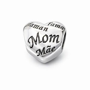 Pandora S 925 Sterling Silver‎ Mom In Many Languages Heart Charm Retired